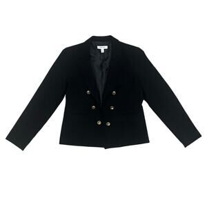 Nine West Notch Lapel Double Breasted Open
Blazer Jacket